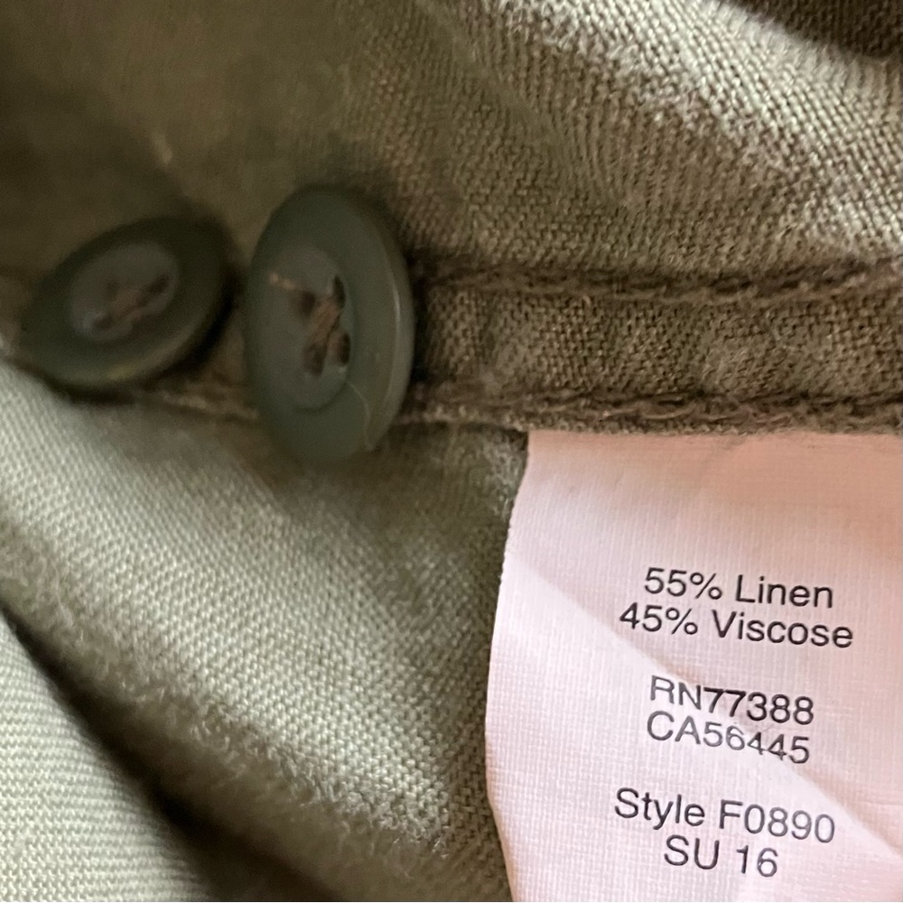 Madewell League Utility Jacket Size M Linen Olive Green Garden Girl Cargo Spring - Picture 8 of 9